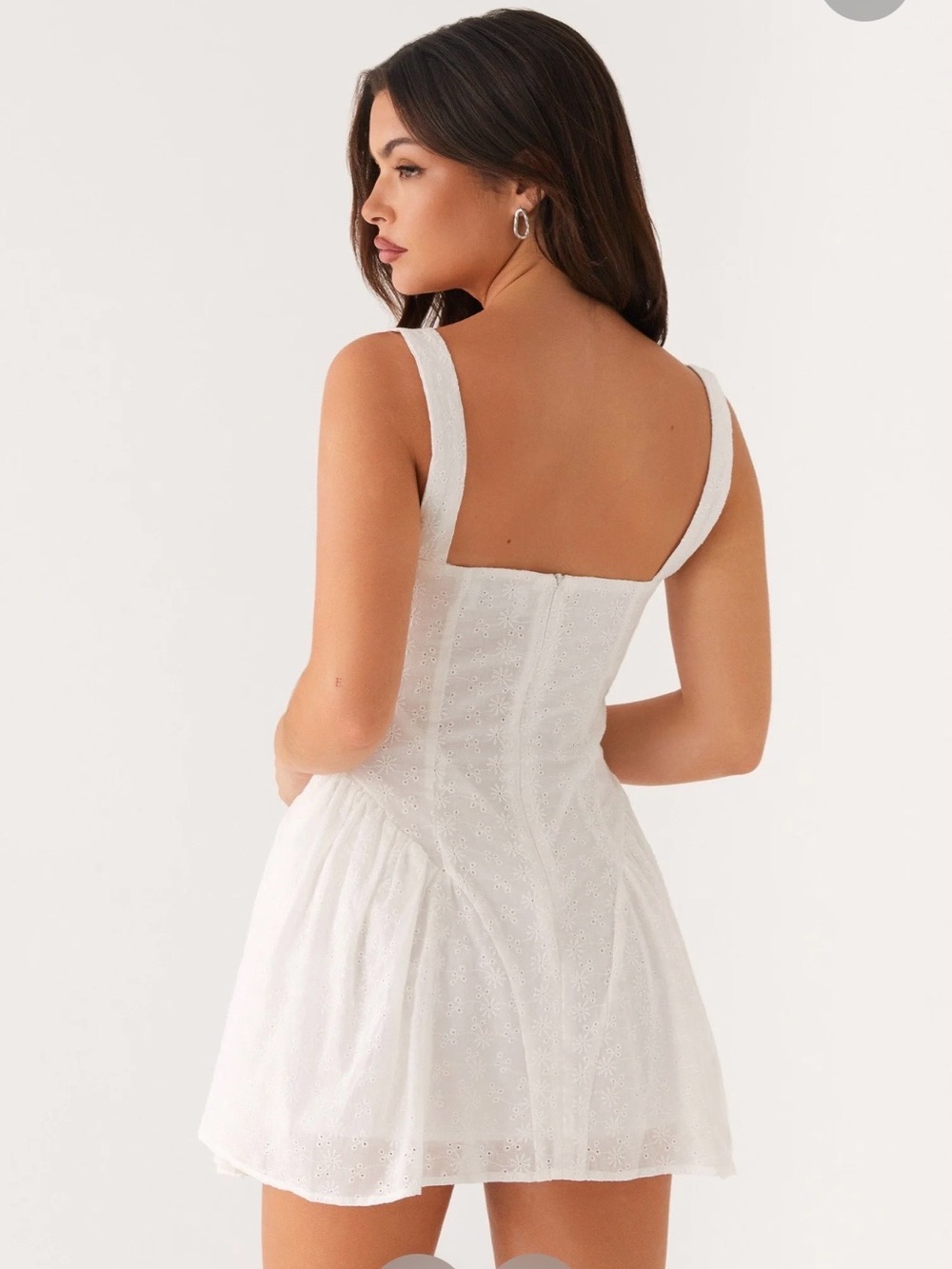 Peppermayo White Square-Neck Eyelet Mini - Picture 2 of 5